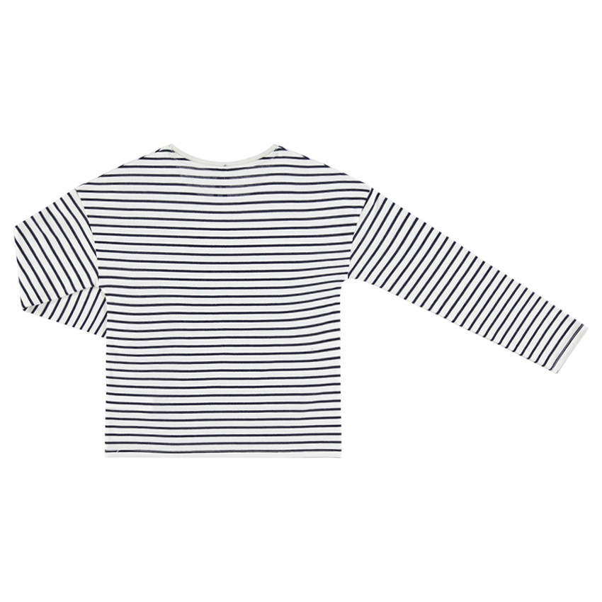 Junior - Tee-shirt manches longues en jersey rayé avec print pailleté 