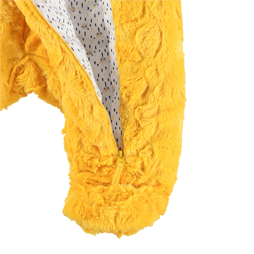 Combi-pilote en sherpa jaune à doublure imprimée 