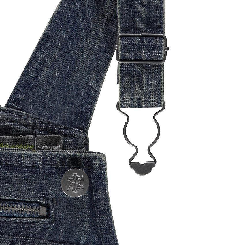 Salopette en jeans effet used et crinkle 