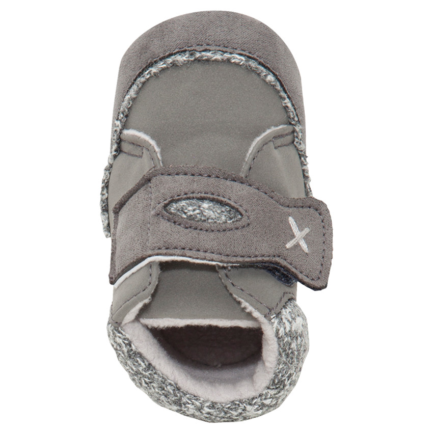 Bottillons souples à scratch avec fausse fourrure 