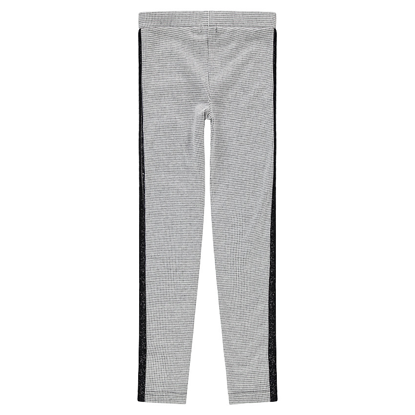 Junior - Jegging en molleton pied de poule avec badges et bandes brillantes 