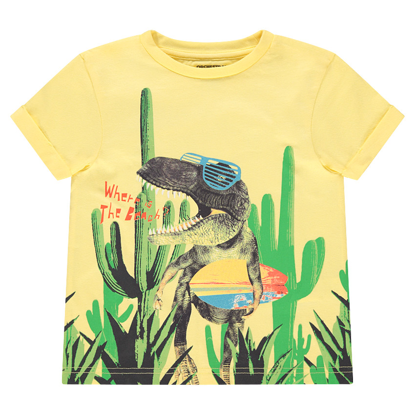 Tee-shirt manches courtes avec dinosaure printé 