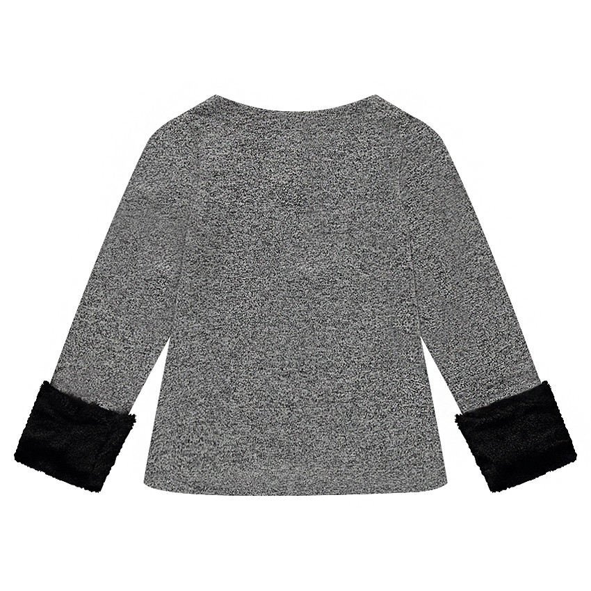 Junior - Sweat en molleton twisté avec empiècements fausse fourrure 