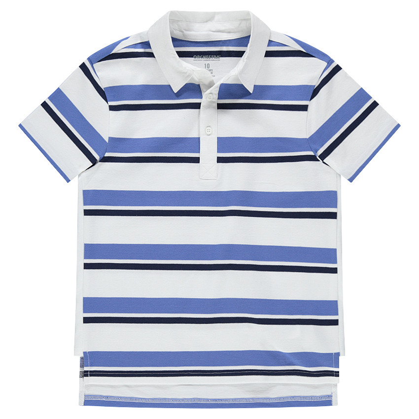 Junior - Polo manches courtes à rayures contrastées 