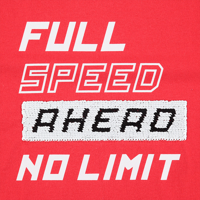 Junior - Tee-shirt manches longues en jersey avec message printé et sequins magiques 