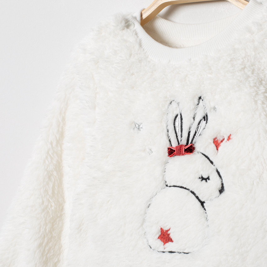 Ensemle sweat en sherpa et pantalon en velours volanté 