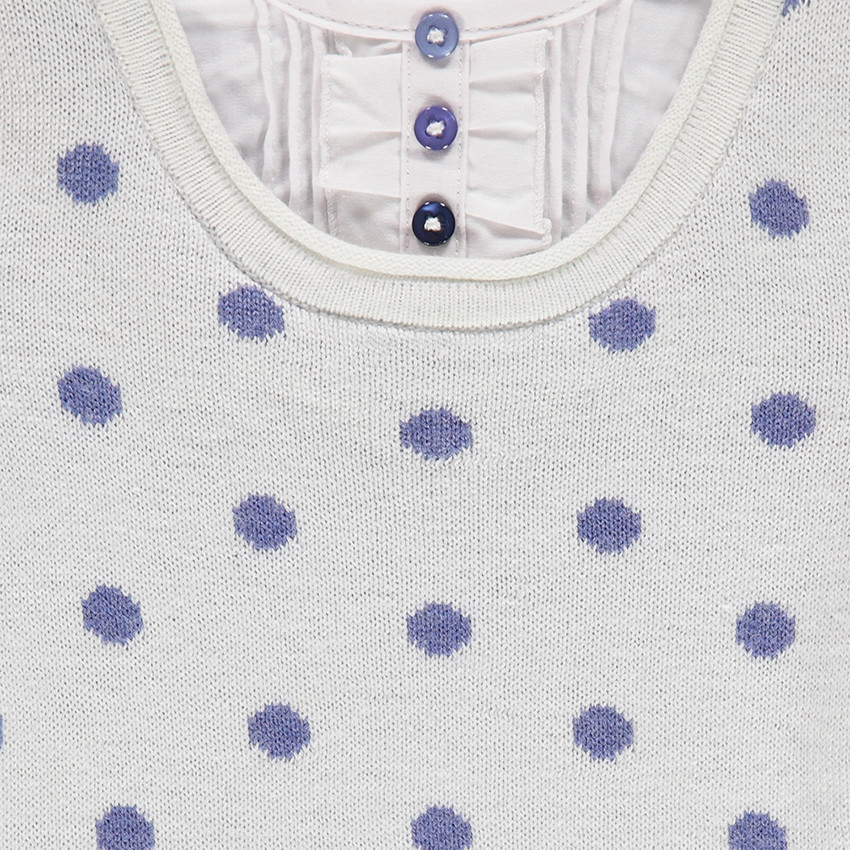 Pull manches longues à pois effet 2 en 1 