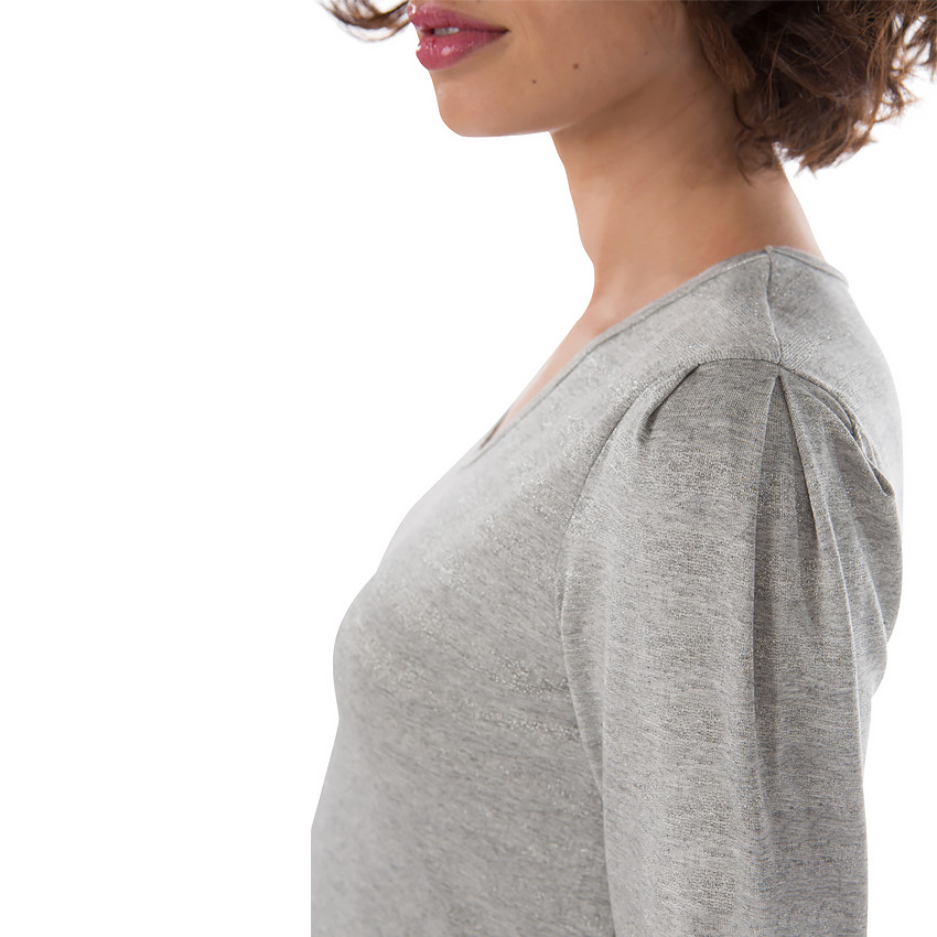 Tee-shirt manches longues à rayures en jacquard 