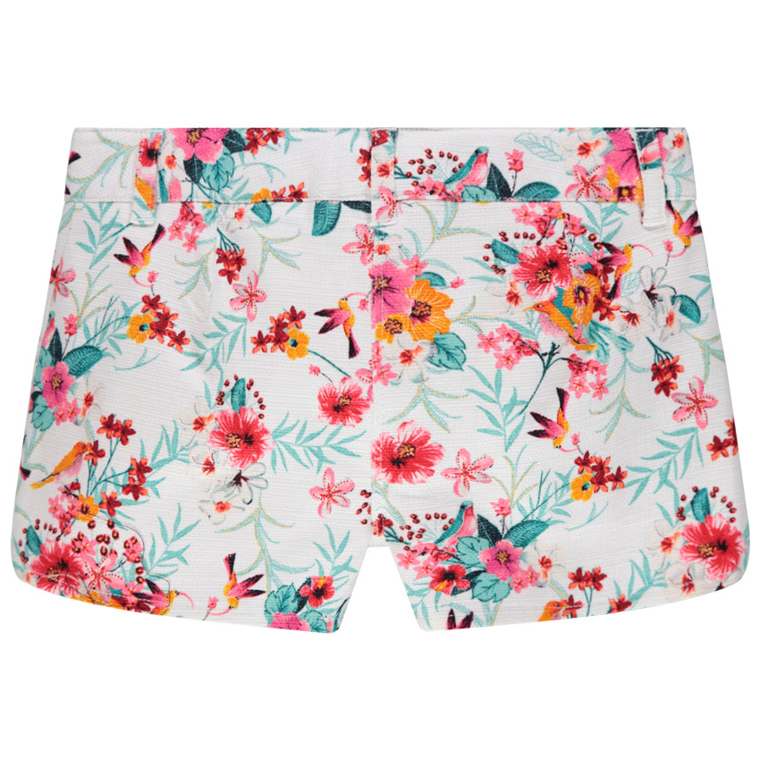 Short à fleurs en natté de coton 