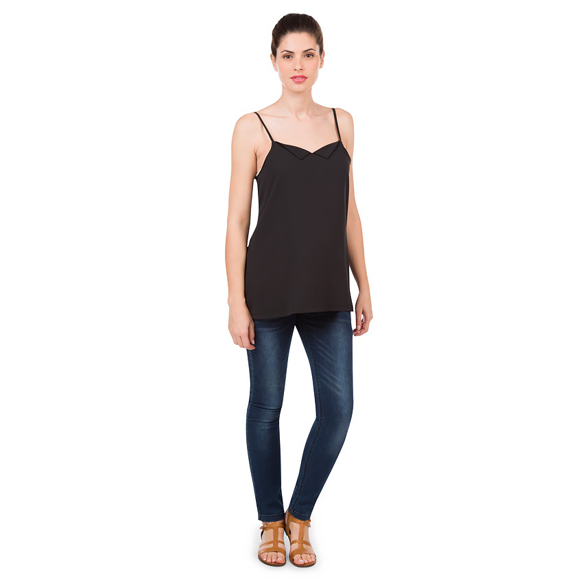 Top de grossesse en crêpe à col fantaisie 