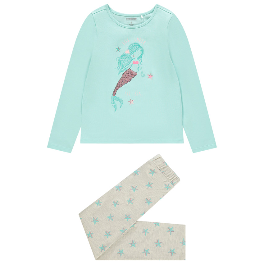 Pyjama en jersey print sirène pailletée 