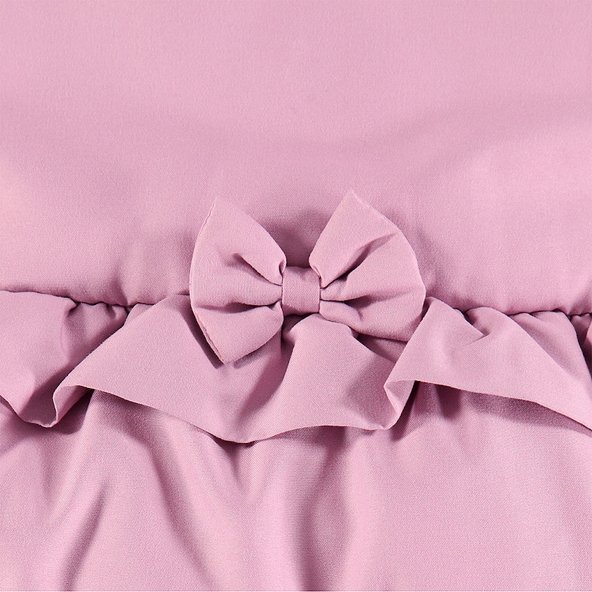 Parka matelassée à capuche doublée sherpa avec volant 