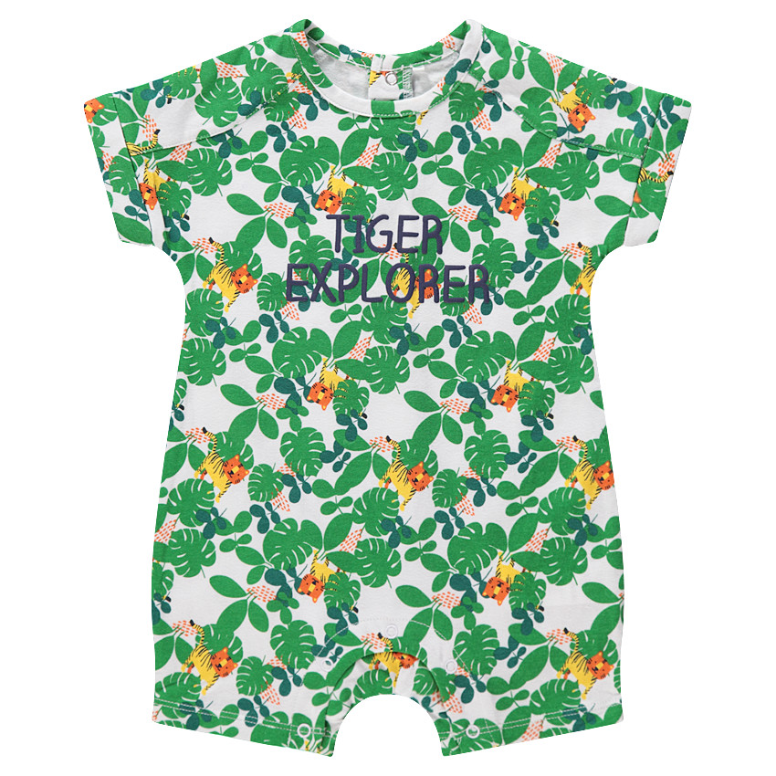 Combinaison en coton avec imprimé jungle all-over 
