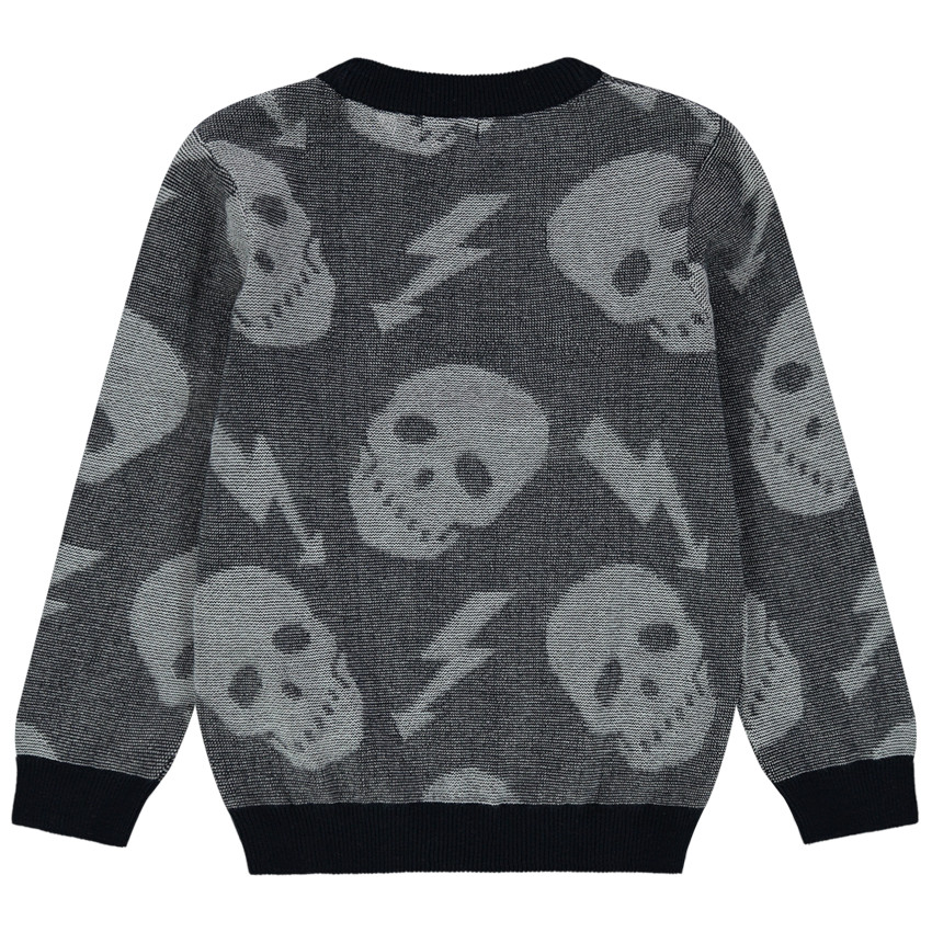 Pull en tricot à têtes de mort en jacquard 