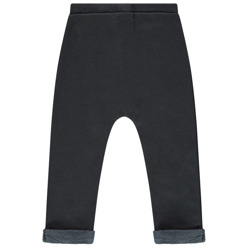Pantalon de jogging contrecollé sherpa à poche kangourou 