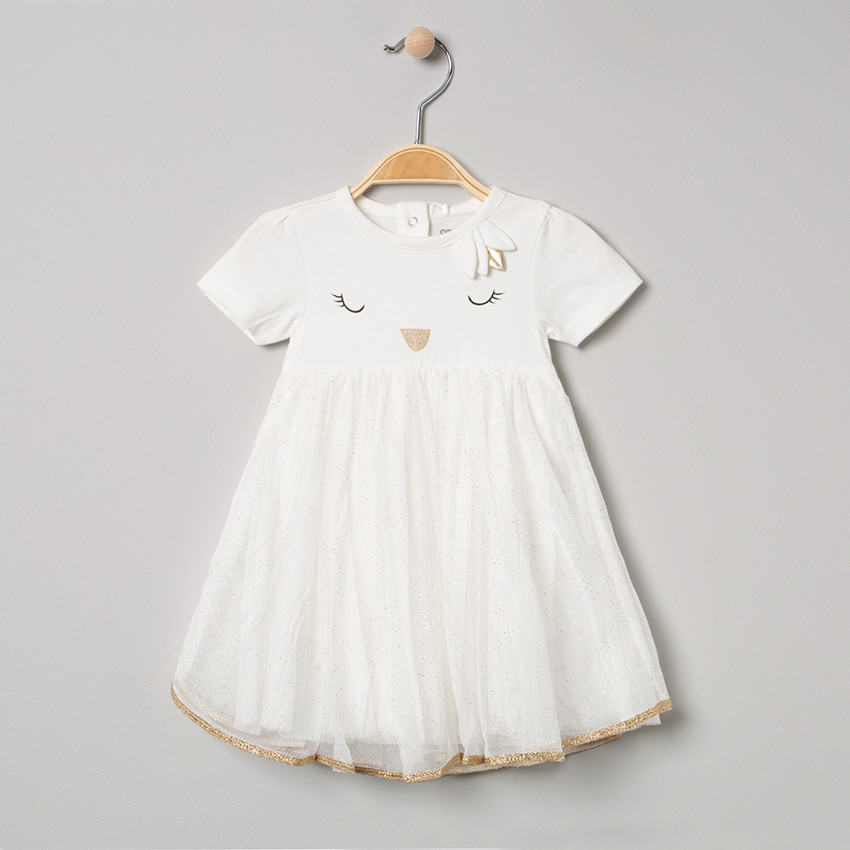 Body manches courtes à volant en tulle et détails printés 