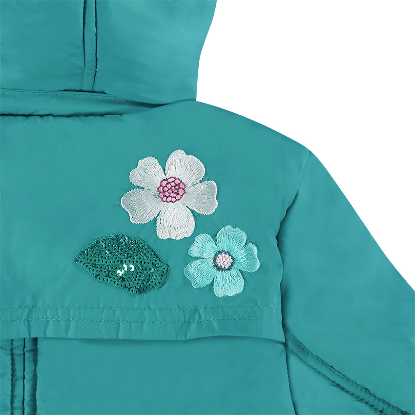 Parka doublée sherpa avec capuche amovible et broderies 