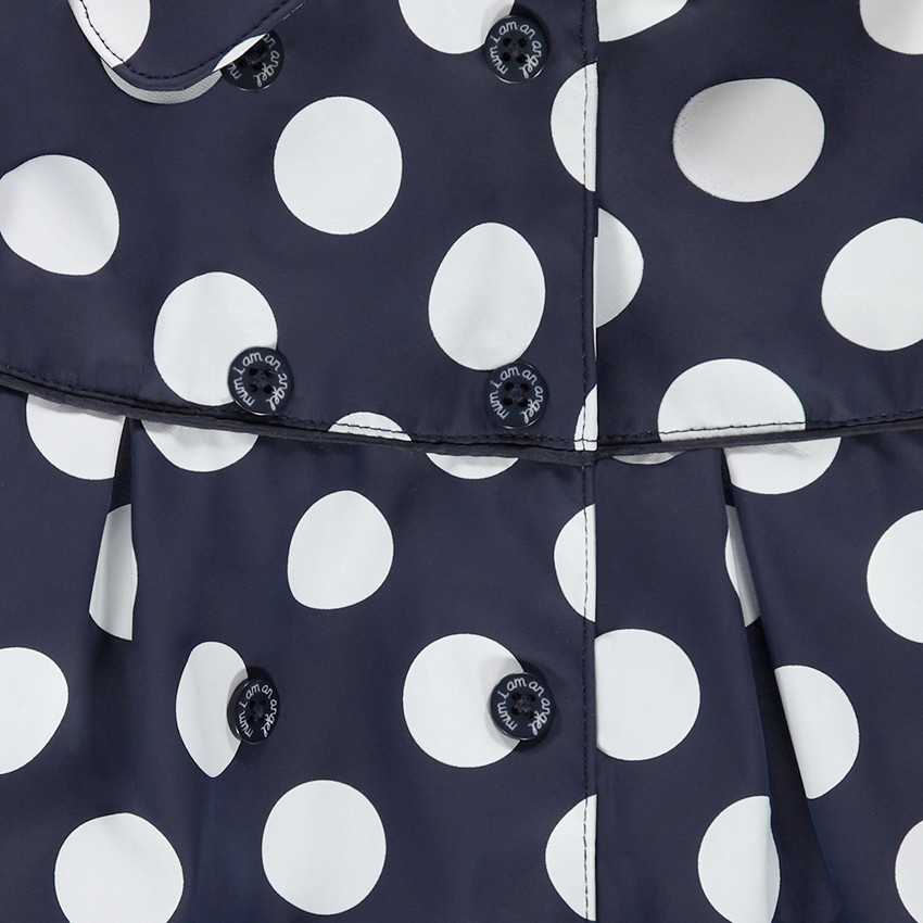 Coupe-vent en gomme à pois all-over doublé sherpa 