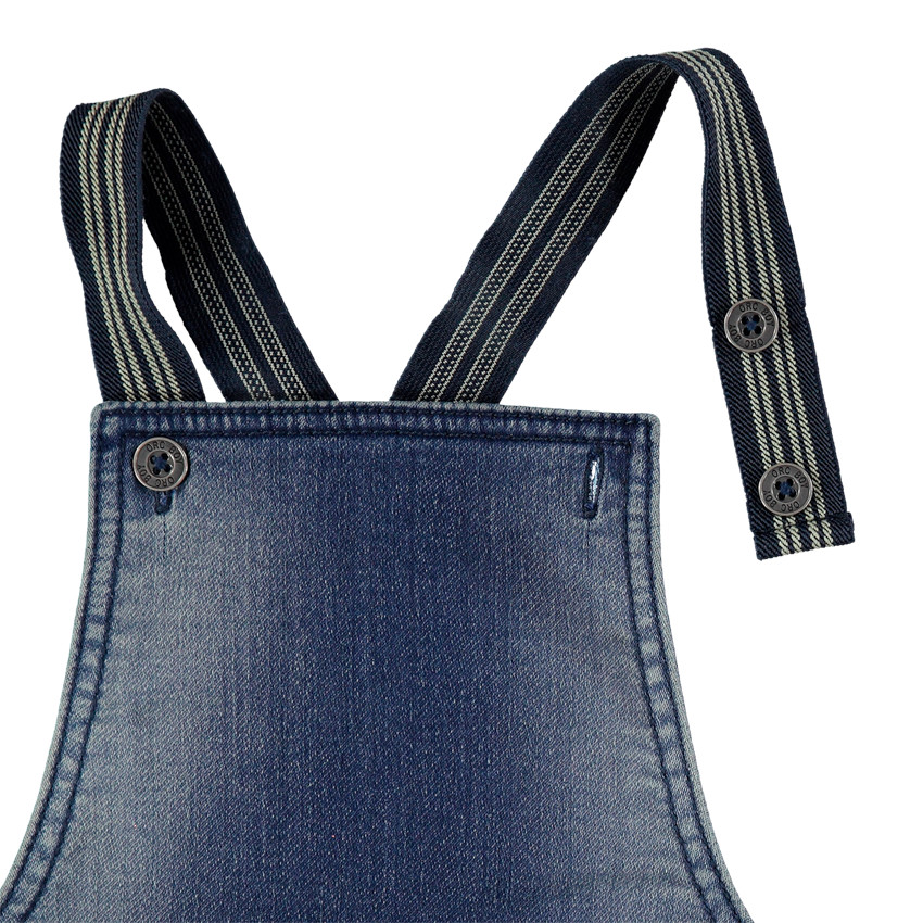Salopette longue en molleton effet jean used 