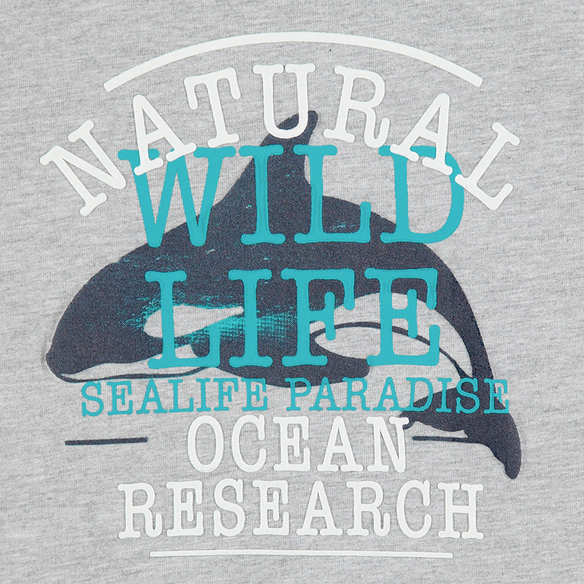 Tee-shirt manches courtes en jersey avec print fantaisie 