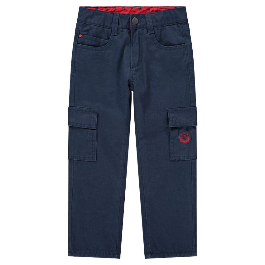 Pantalon en twill doublé micropolaire avec poches 