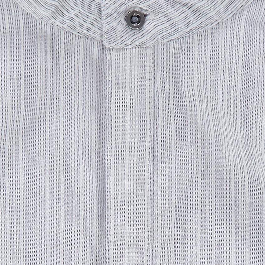 Chemise manches courtes rayées avec col mao 