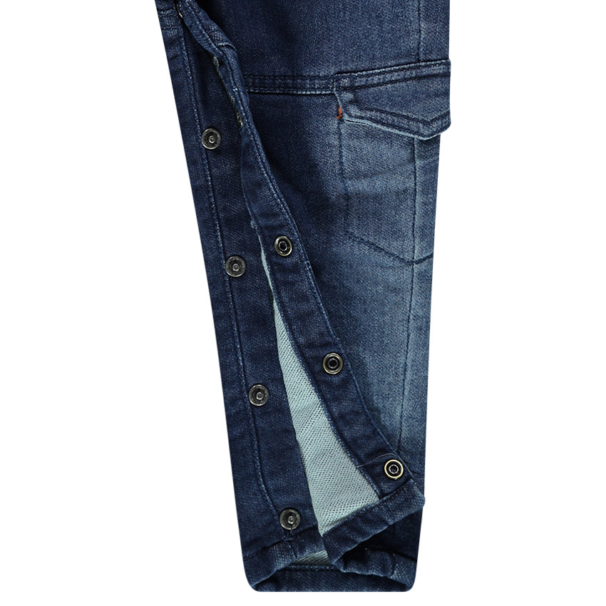 Salopette en molleton effet jeans used à poches 