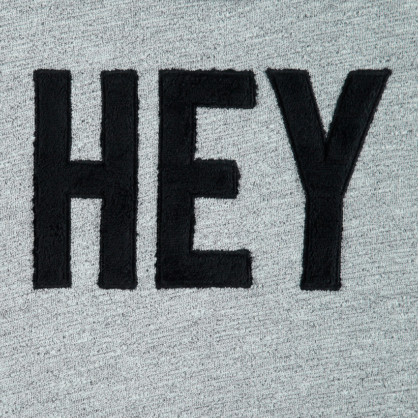 Junior - Robe manches longues en maille chiné avec inscription en sherpa 