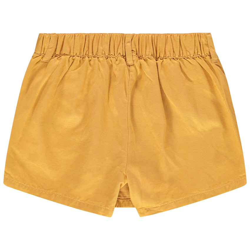 Jupe-short en voile à gros boutons effet écaille 