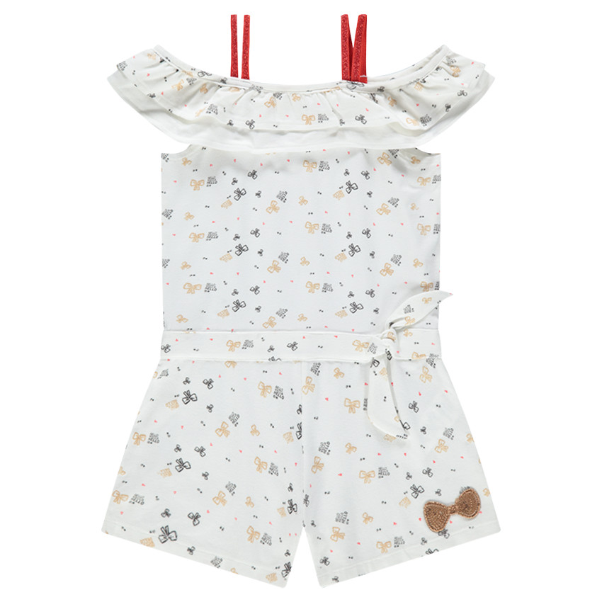 Combishort imprimée all-over avec bretelles pailletées 