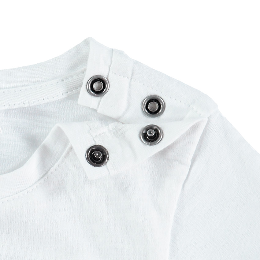 Tee-shirt manches longues en jersey avec print fantaisie et col pressionné 