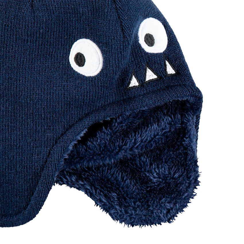 Ensemble fantaisie bonnet et moufles en tricot doublés 