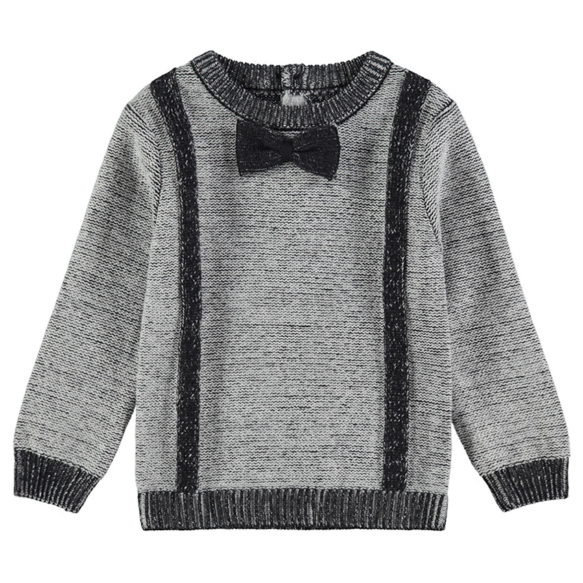 Pull en tricot fantaisie avec noeud papillon cousu 