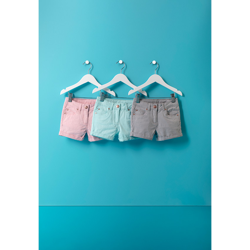 Short en coton fantaisie avec détails rose gold 