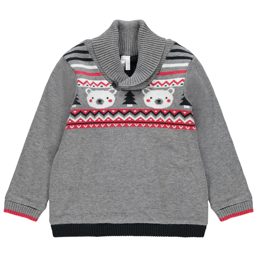 Pull en tricot esprit Noël à col châle  