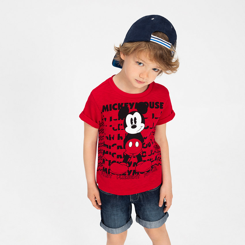 Tee-shirt manches courtes en jersey print Mickey Disney 