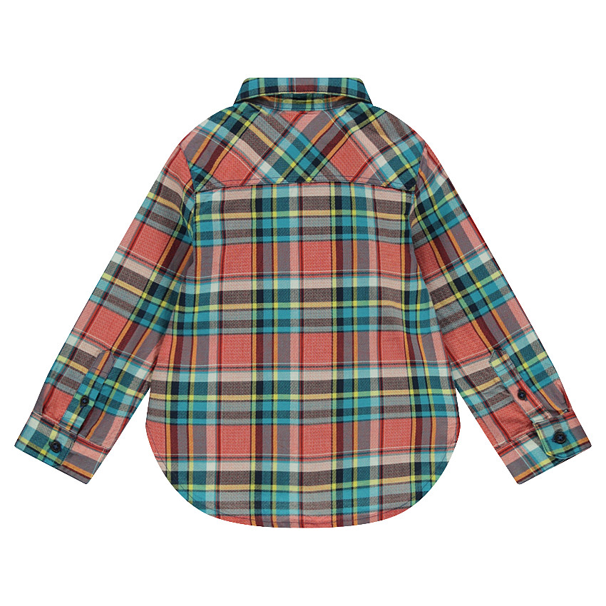 Chemise en coton fantaisie à carreaux et poche 