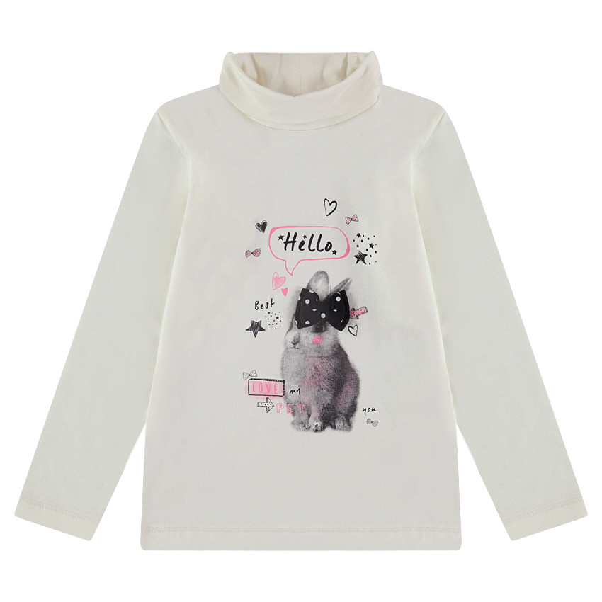 Sous-pull en jersey avec print fantaisie et col roulé 