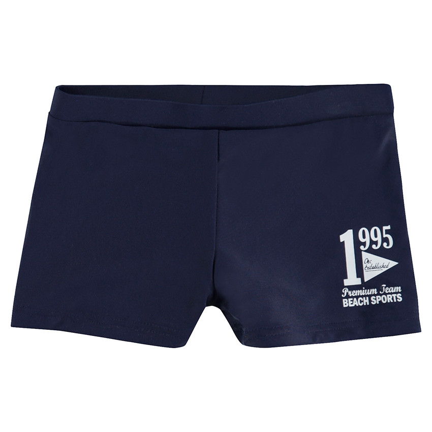 Boxer de bain uni avec print fantaisie 