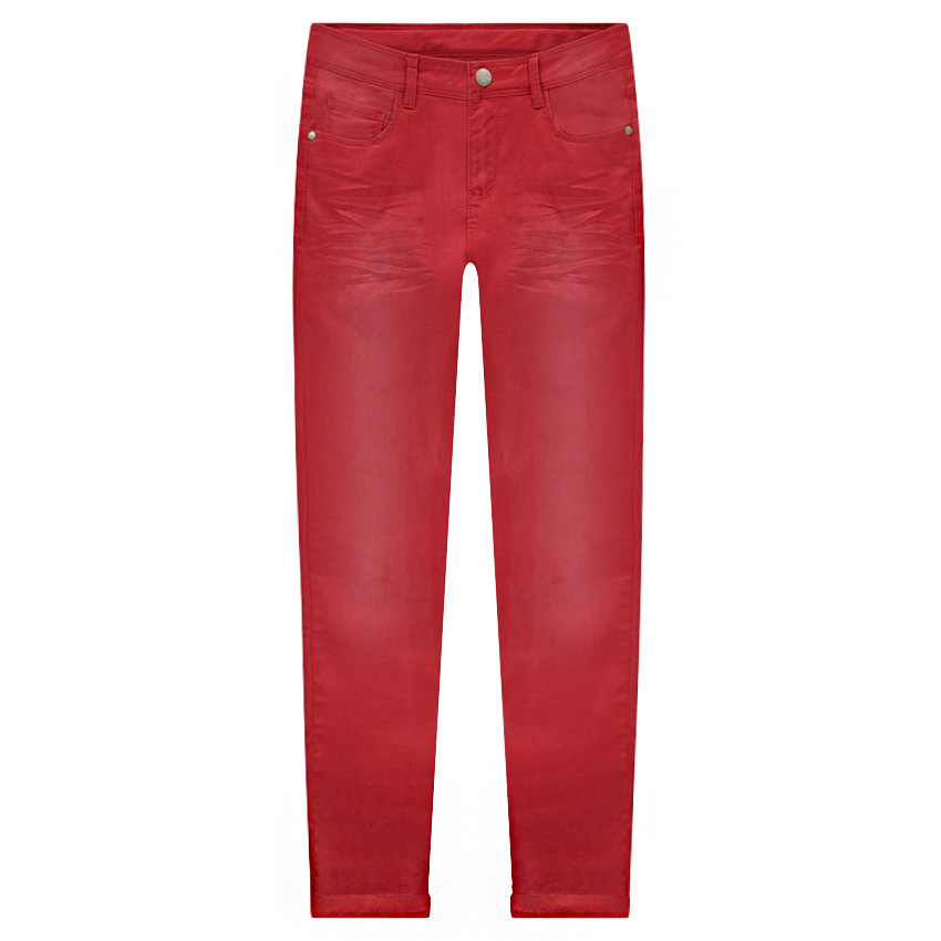 Junior - Pantalon en twill effet used et crinkle coupe slim 