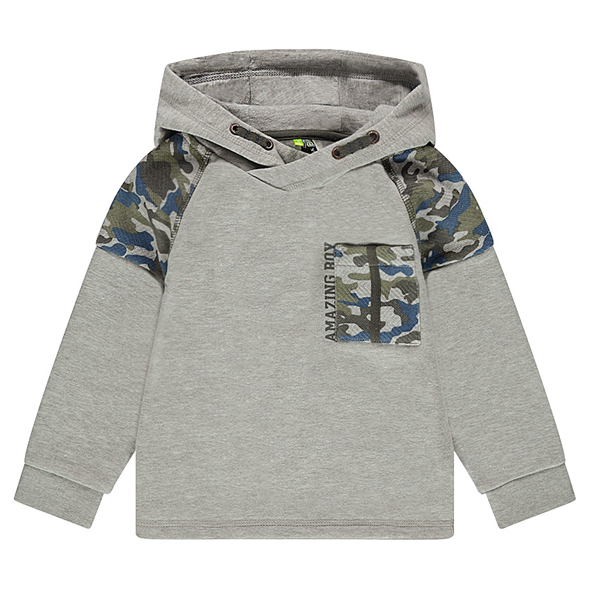 Sweat à capuche en molleton avec motif army et poche 
