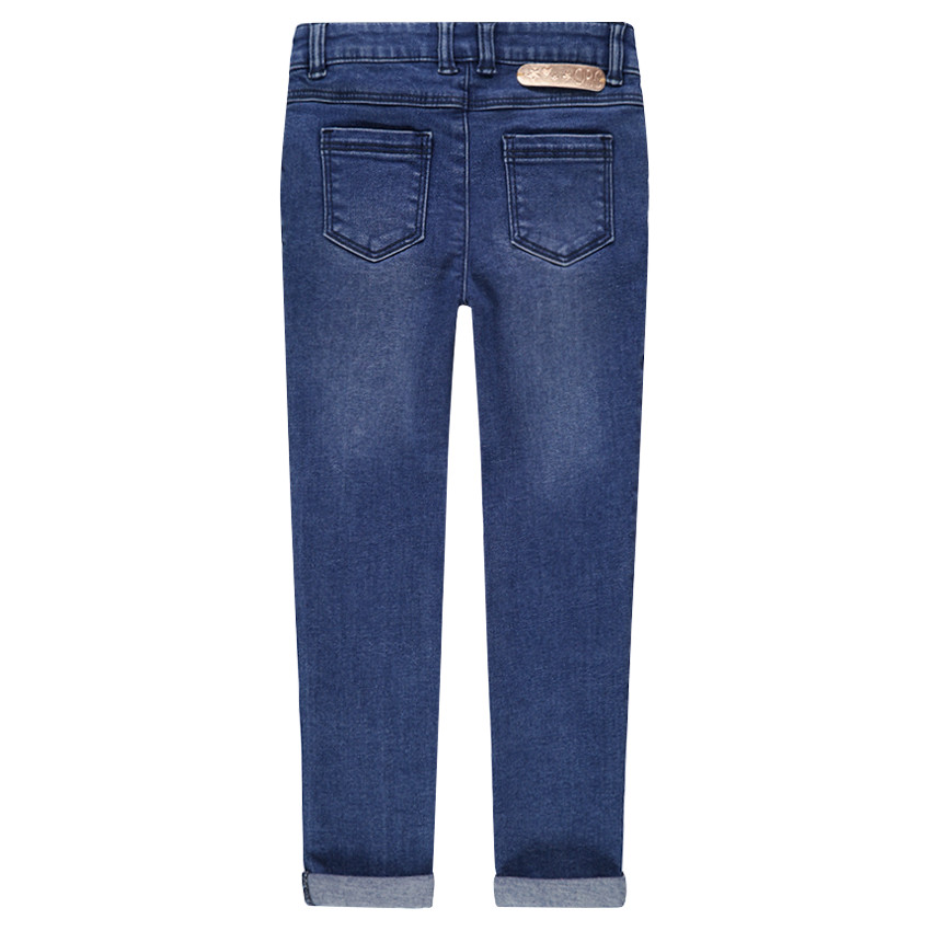Jeans slim effet used et crinkle 