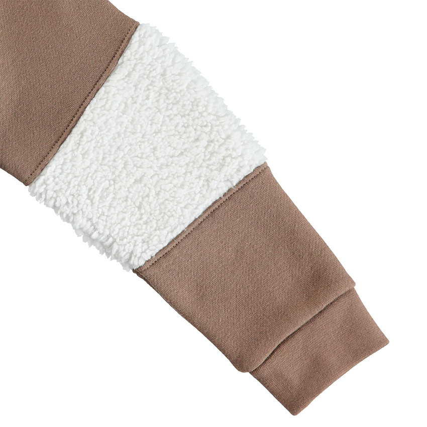 Sweat en molleton avec léopard printé et doublure sherpa 