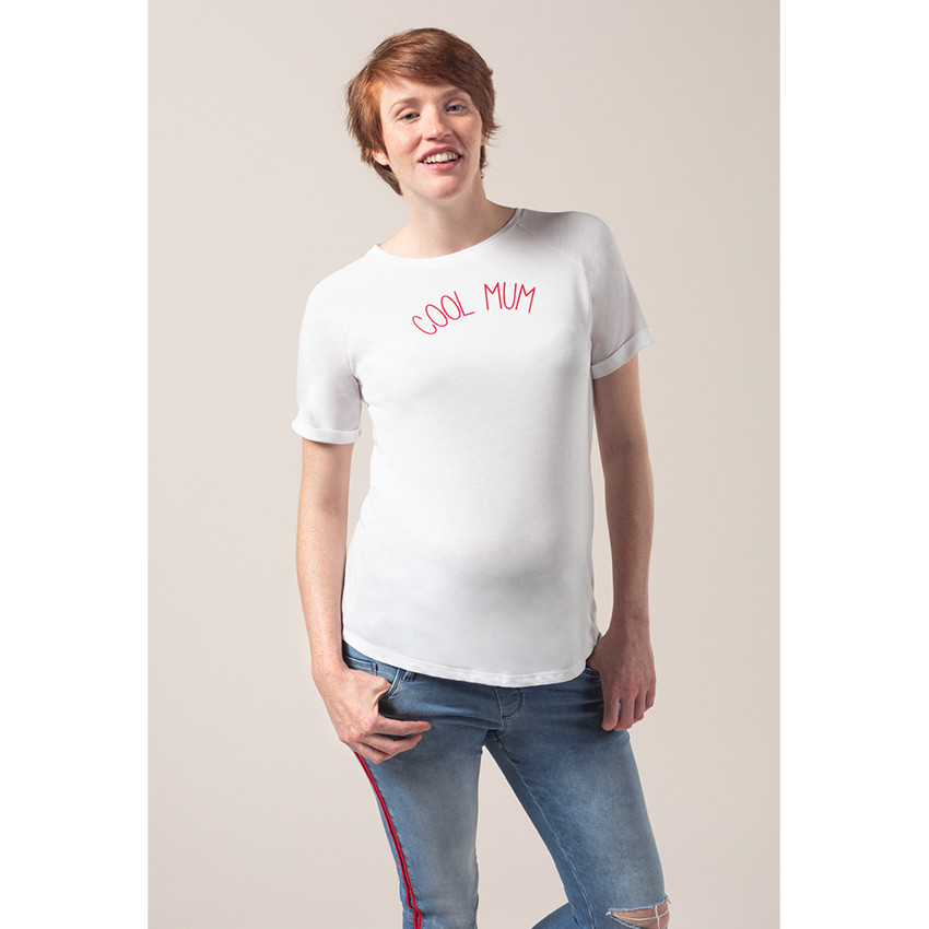 T-shirt manches courtes de grossesse à message printé 