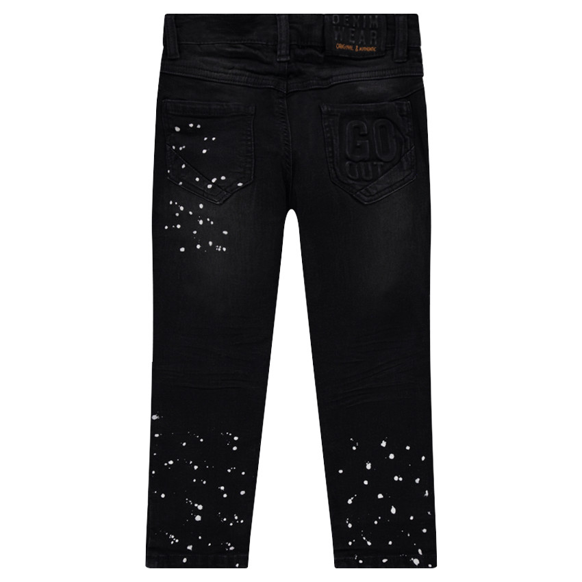 Jeans used avec effet taches de peinture 