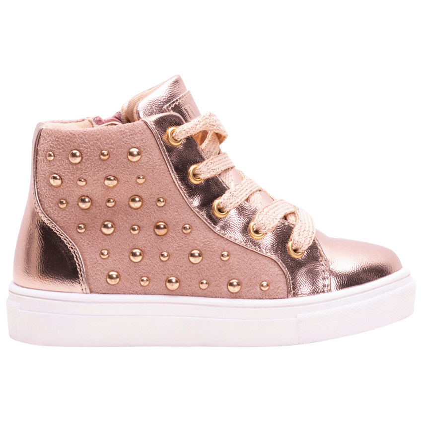 Baskets montantes bi-matière à clous fantaisie  