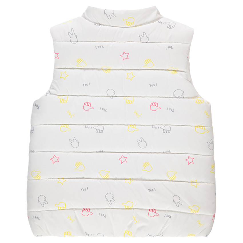 Doudoune sans manches matelassée avec motifs imprimés all-over 