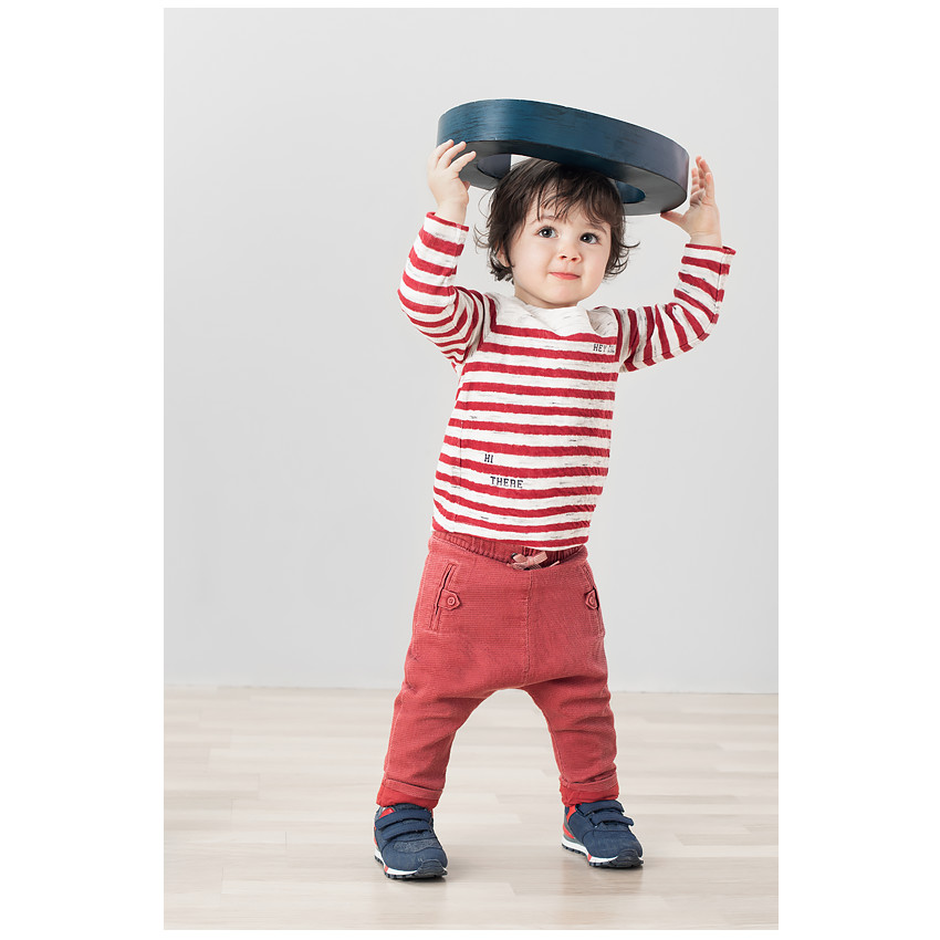 Pantalon en coton fantaisie surteint avec poches passepoilées 