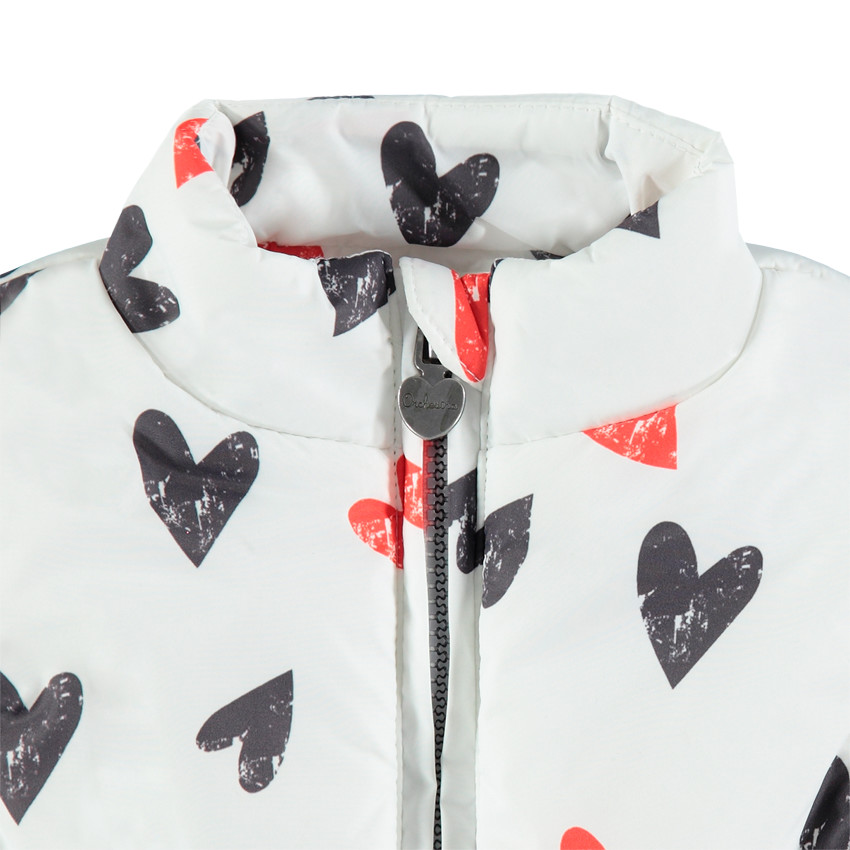 Junior - Doudoune sans manches à coeurs all-over 