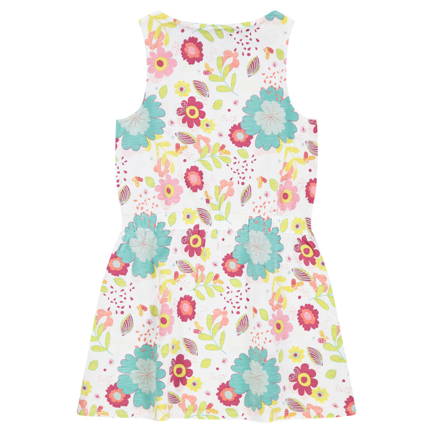 Robe sans manches en coton slub avec ananas all-over 